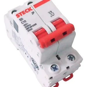 disjuntor steck bipolar 10, 16. 20, 25, 32, 40, 50 curva c