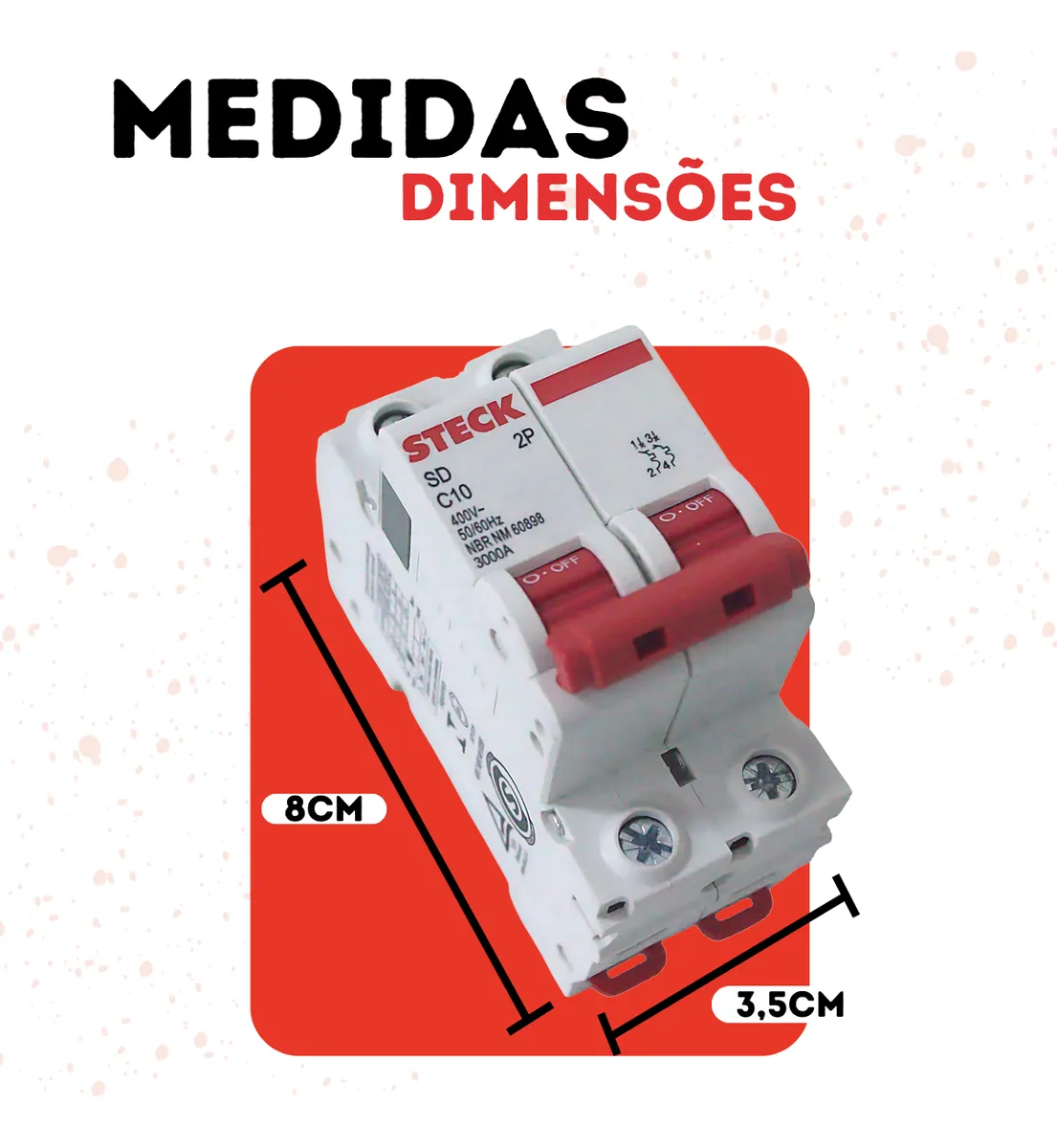 disjuntor steck bipolar 10, 16. 20, 25, 32, 40, 50 curva c disjuntor steck bipolar 10, 16. 20, 25, 32, 40, 50 curva c