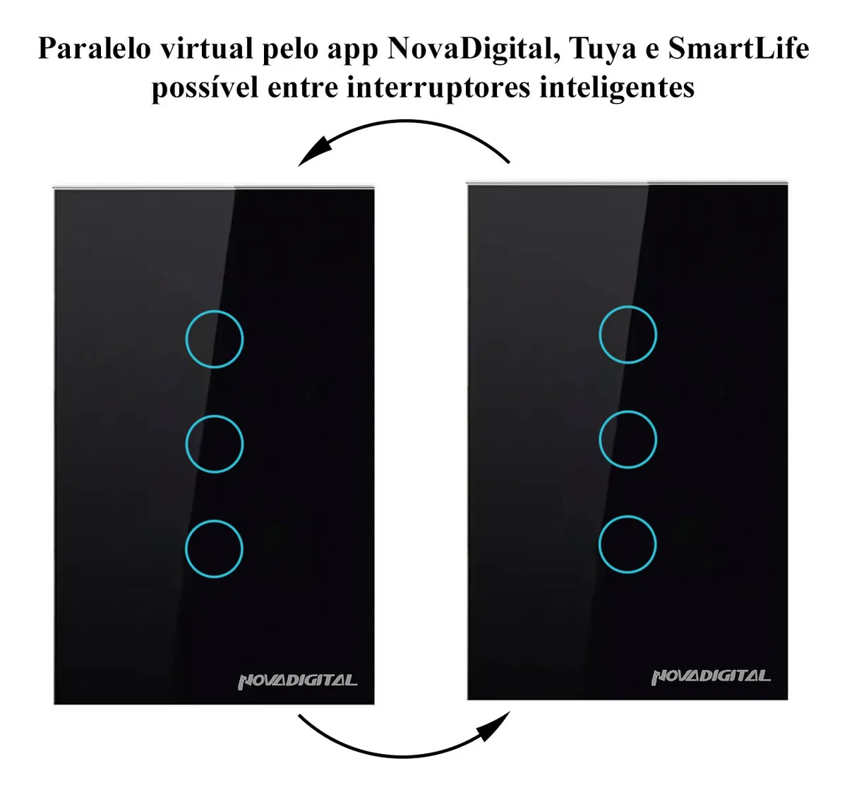 interruptor inteligente wifi novadigital 3 teclas botões touch tuya smart life alexa google 110v 220v bivolt interruptor inteligente wifi novadigital 3 teclas botões touch tuya smart life alexa google 110v 220v bivolt
