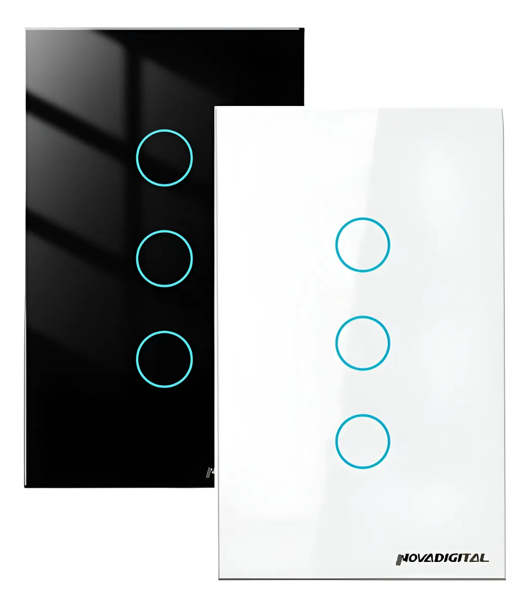 interruptor inteligente wifi novadigital 3 teclas botões touch tuya smart life alexa google 110v 220v bivolt interruptor inteligente wifi novadigital 3 teclas botões touch tuya smart life alexa google 110v 220v bivolt