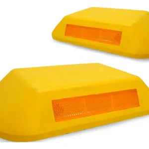 tachão refletivo bidirecional amarelo 25x15x5cm